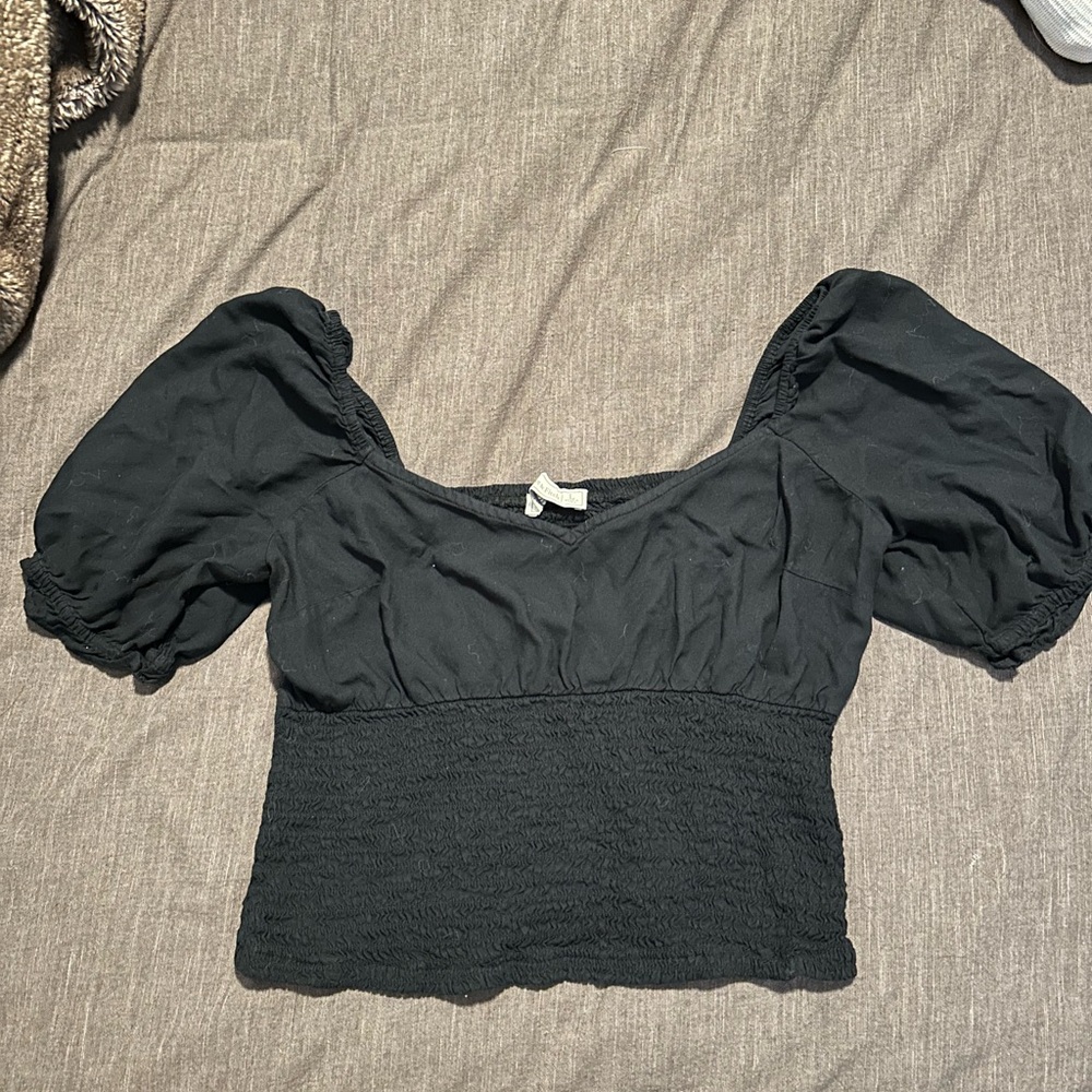 Abercrombie & Fitch Black Puff Sleeve Blouse